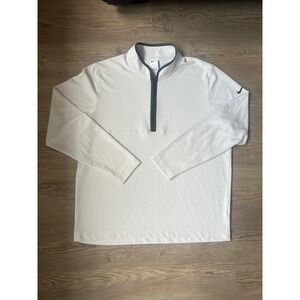 Vintage Nike Men's Dri-Fit Half Zip Long Sleeve 
White Size XL